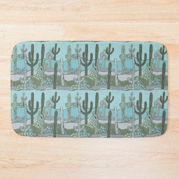 Artikelvorschau, Sonoran Saguaros blau entworfen und verkauft von Tina Bellina Designs.