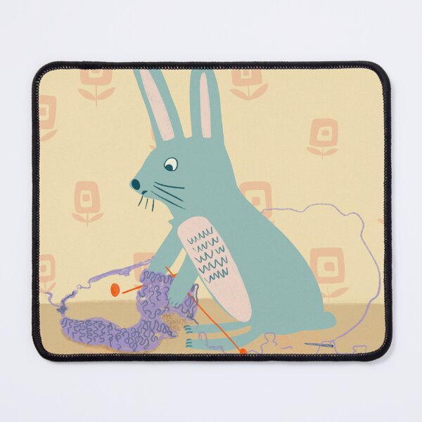 Item preview, Frustrated Knitting Bunny designed and sold by Eleanore Ditchburn.