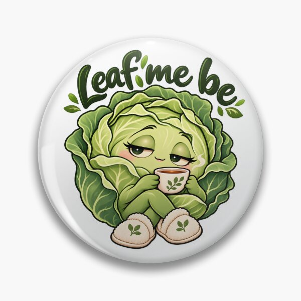 Item preview, Leaf Me Be - Cozy Cabbage Tea Pun designed and sold by Digipeel.