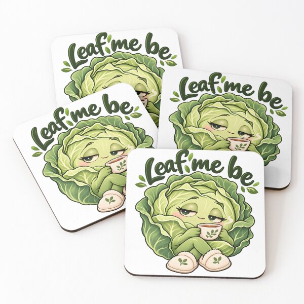 Item preview, Leaf Me Be - Cozy Cabbage Tea Pun designed and sold by Digipeel.