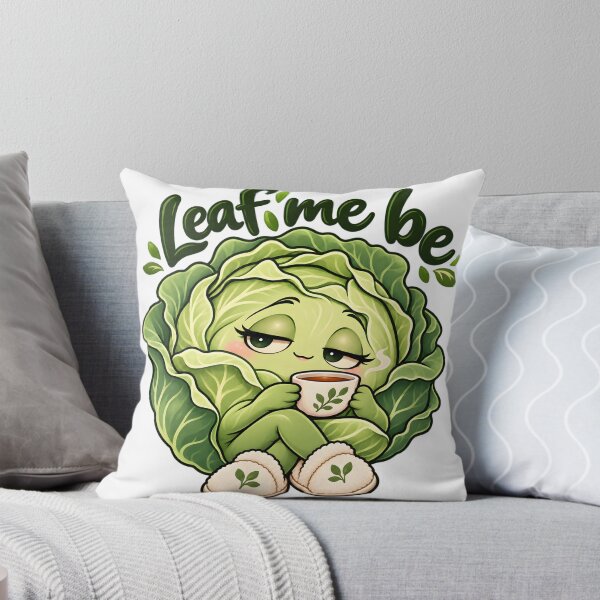 Item preview, Leaf Me Be - Cozy Cabbage Tea Pun designed and sold by Digipeel.