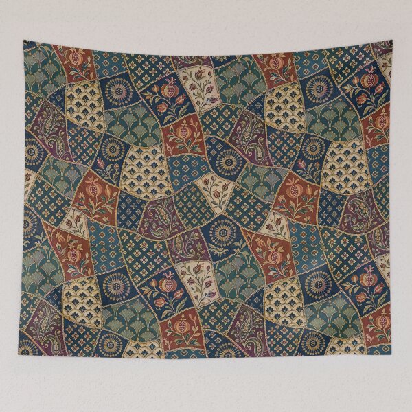 Item preview, Vintage Persian Patchwork: Elegant Bohemian Floral Tapestry designed and sold by Where to buy.