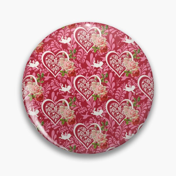 Artikelvorschau, Valentine Heart and Flowers Seamless Romantic Pattern entworfen und verkauft von FuzionRaptor.