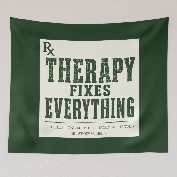 Item preview, Therapy Fixes Everything Prescription Vintage Design designed and sold by fadilow.