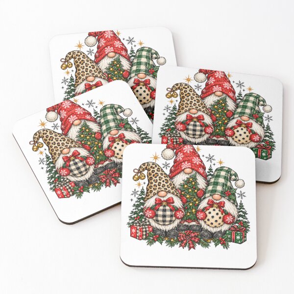 Item preview, Christmas Gnomes Design, Cute Holiday Gnome Trio, Leopard Print Buffalo Plaid Gnomes, Rustic Christmas Artwork, Festive Winter Decor designed and sold by LandFinStudio.