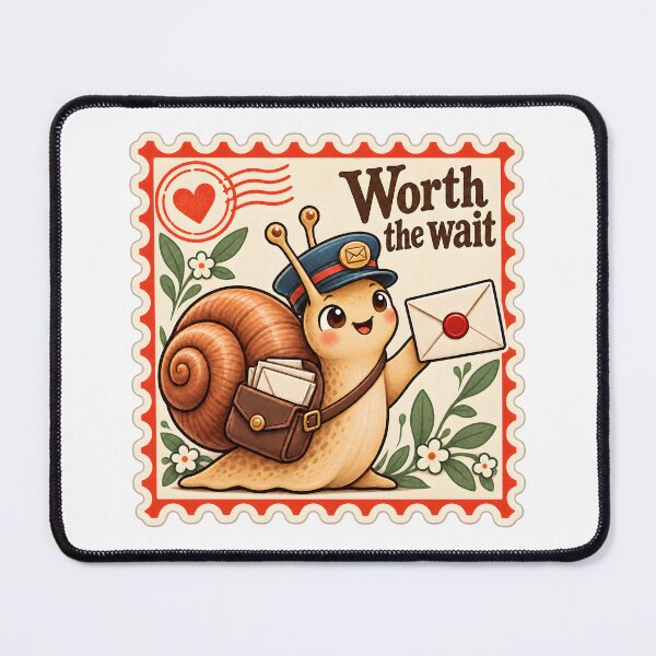 Item preview, Worth the Wait - Cute Snail Mail Postage Stamp designed and sold by Digipeel.