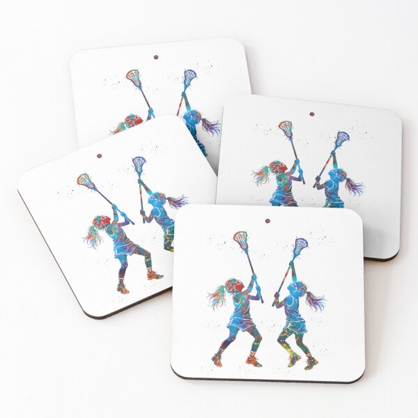 Item preview, Little Girl Lacrosse Players Watercolor Art designed and sold by Liededrom..