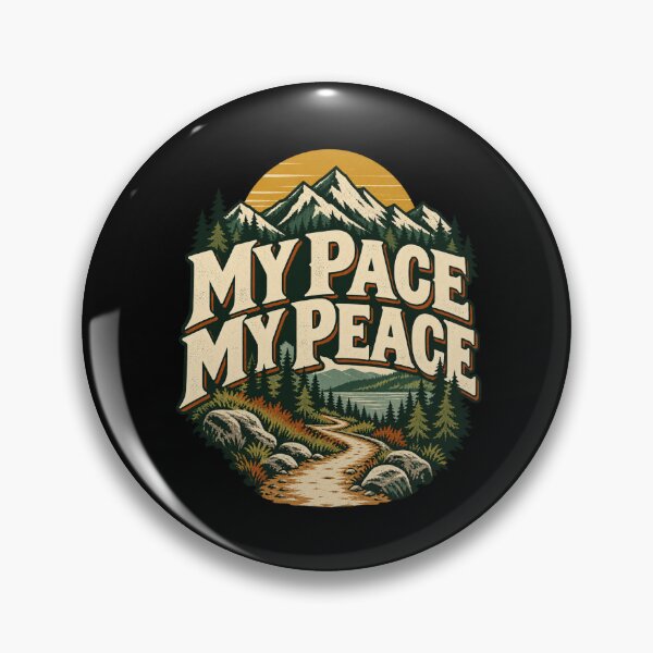 Item preview, My Pace My Peace Vintage Hiking Mountains designed and sold by Good Mood Foundry.