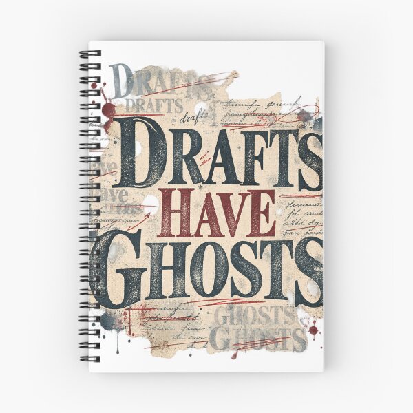 Item preview, Drafts Have Ghosts – Surreal Poetcore Writer Typography designed and sold by Golden Era Studio.