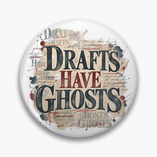 Item preview, Drafts Have Ghosts – Surreal Poetcore Writer Typography designed and sold by Golden Era Studio.