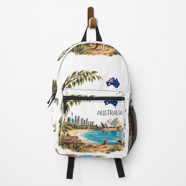 Item preview, Australia Travel & Wildlife - Kangaroo, Koala and Sydney Harbour Illustration designed and sold by IslandWild Co.