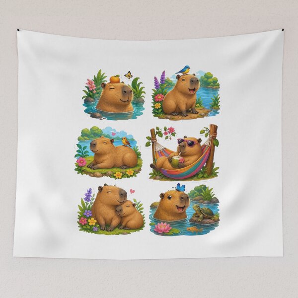 Item preview,  Chibi Kawaii Capybara Cute Illustration designed and sold by Amazing Design Store.