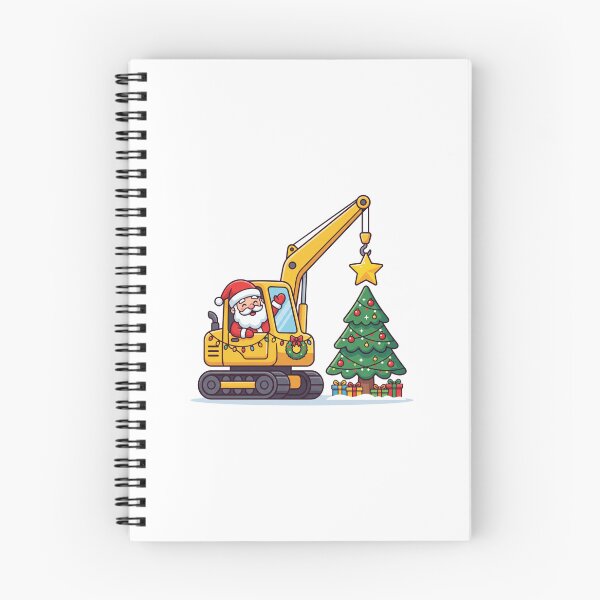 Item preview, Santa Crane Construction Christmas – Kids Xmas Tree and Star designed and sold by Osmose-Studio.