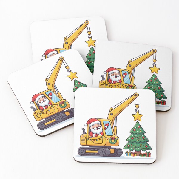 Item preview, Santa Crane Construction Christmas – Kids Xmas Tree and Star designed and sold by Osmose-Studio.