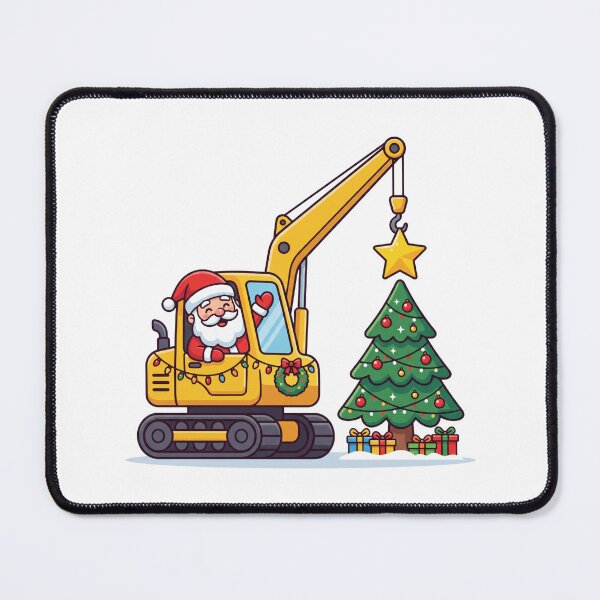 Item preview, Santa Crane Construction Christmas – Kids Xmas Tree and Star designed and sold by Osmose-Studio.