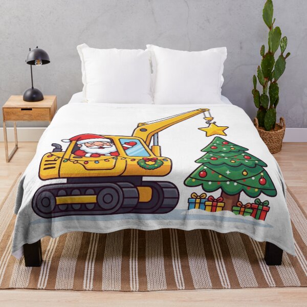 Item preview, Santa Crane Construction Christmas – Kids Xmas Tree and Star designed and sold by Osmose-Studio.