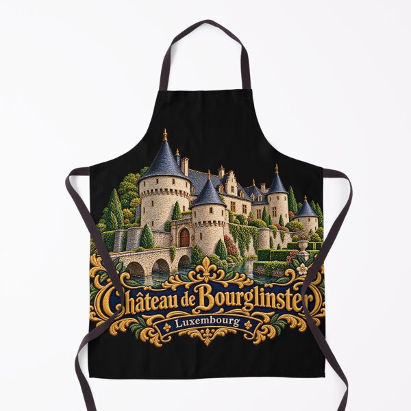 Item preview, Bourglinster Castle Luxembourg Ornate Embroidered Travel Art designed and sold by Emoji Emblems.