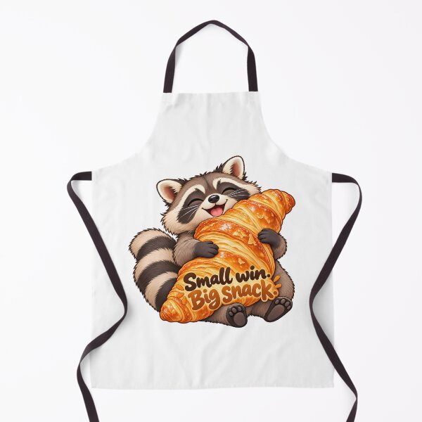 Item preview, Small Win Big Snack - Happy Raccoon and Croissant designed and sold by Digipeel.