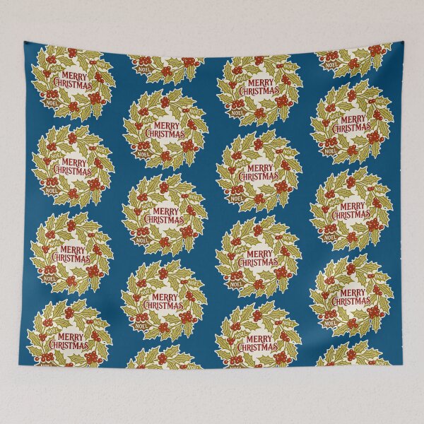 Item preview, Merry Christmas Vintage gold blue designed and sold by BessoChicca.