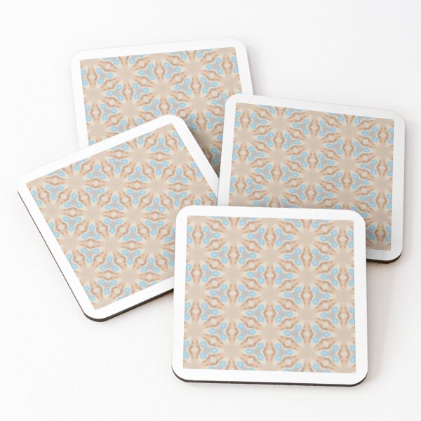 Item preview, Warm Sand Sky Blue Hexagonal Tile Pattern Mandala - Duvet Cover designed and sold by ArithraStudio.