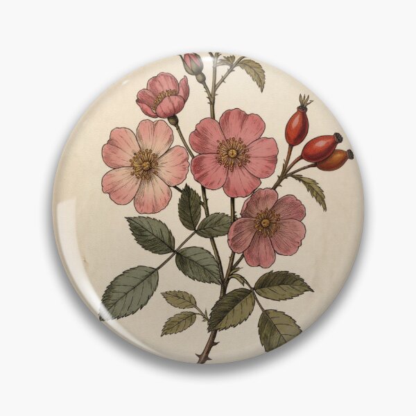 Item preview, Vintage Wild Rose Botanical Illustration – Rosa Canina Antique Floral Art designed and sold by Darlin8888.