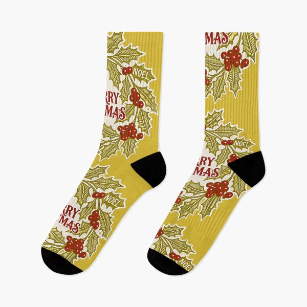 Item preview, Merry Christmas Vintage gold mustard designed and sold by BessoChicca.
