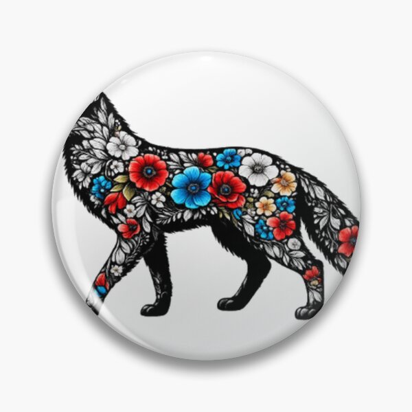 Item preview, Flower fox silhouette designed and sold by LongIslandDesgn.