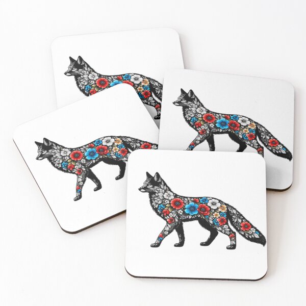 Item preview, Flower fox silhouette designed and sold by LongIslandDesgn.