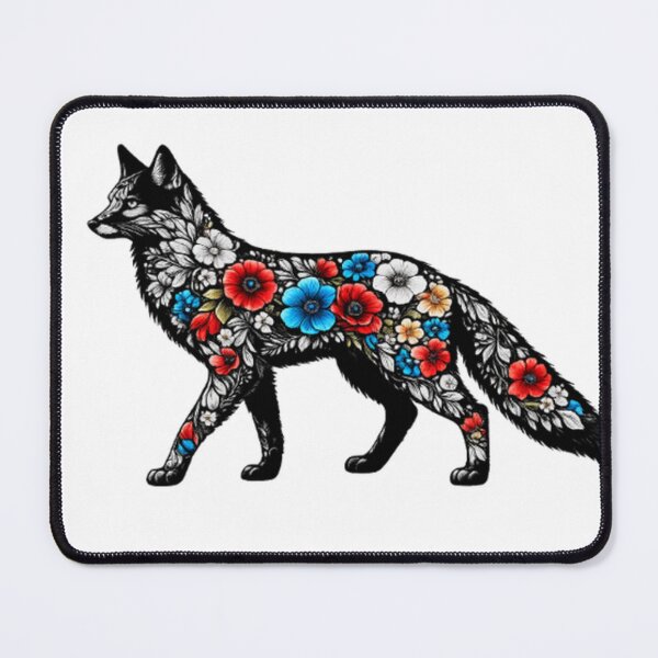 Item preview, Flower fox silhouette designed and sold by LongIslandDesgn.