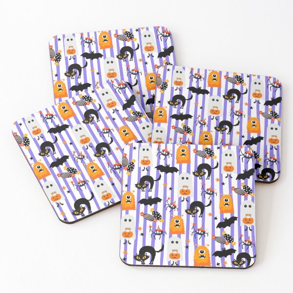 Item preview, Whimsical Halloween Pattern with Ghosts Cats and Monsters designed and sold by chupichapa.