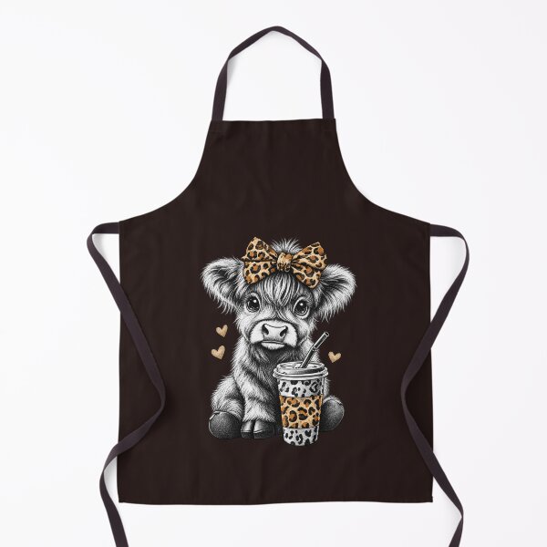 Aperçu de l'œuvre Highland Cow Coffee Shirt, Leopard Print Coquette Bow Coffee Lover Baby Cow Western Country Shirt Cowgirl Birthday Gift créée et vendue par faridman.