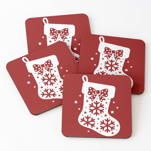 Item preview, Christmas Stocking Silhouette with Snowflakes and Polka Dot Bow designed and sold by Osmose-Studio.