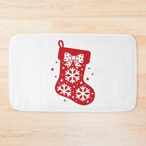 Item preview, Christmas Stocking Silhouette with Snowflakes and Polka Dot Bow designed and sold by Osmose-Studio.