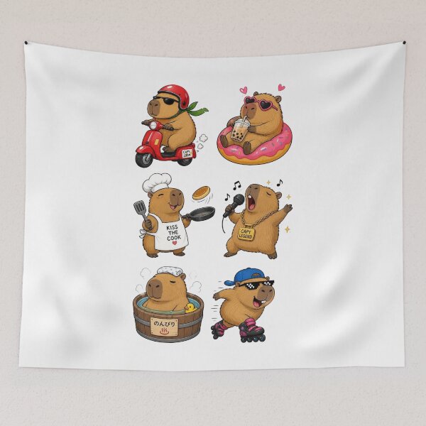 Item preview, Chibi Kawaii Capybara Cute Illustration designed and sold by Amazing Design Store.