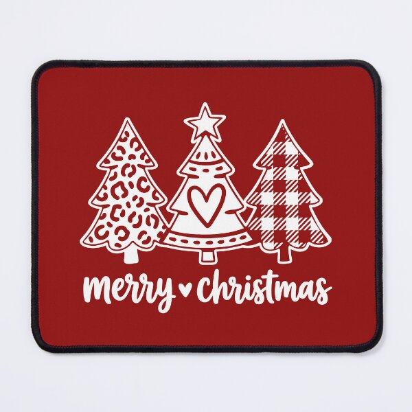 Item preview, Merry Christmas Leopard Print and Buffalo Plaid Christmas Trees with Heart designed and sold by Osmose-Studio.