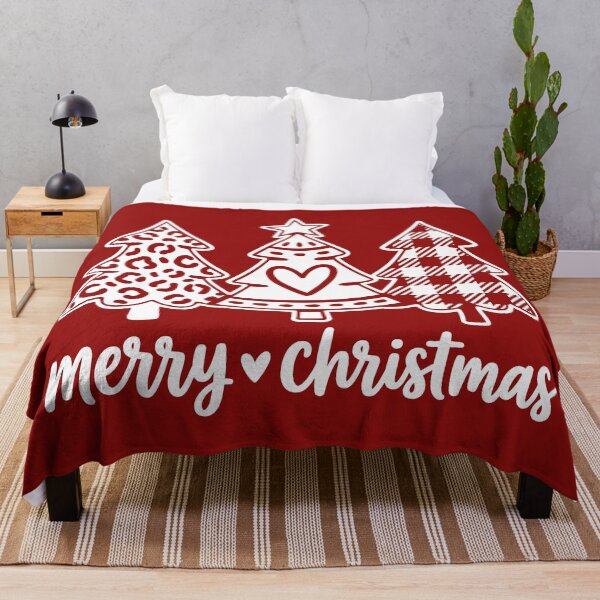 Item preview, Merry Christmas Leopard Print and Buffalo Plaid Christmas Trees with Heart designed and sold by Osmose-Studio.