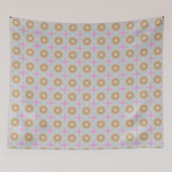 Item preview, Warm Amber Rose Pink Octagonal Tile Pattern Mandala - Throw Pillow designed and sold by ArithraStudio.
