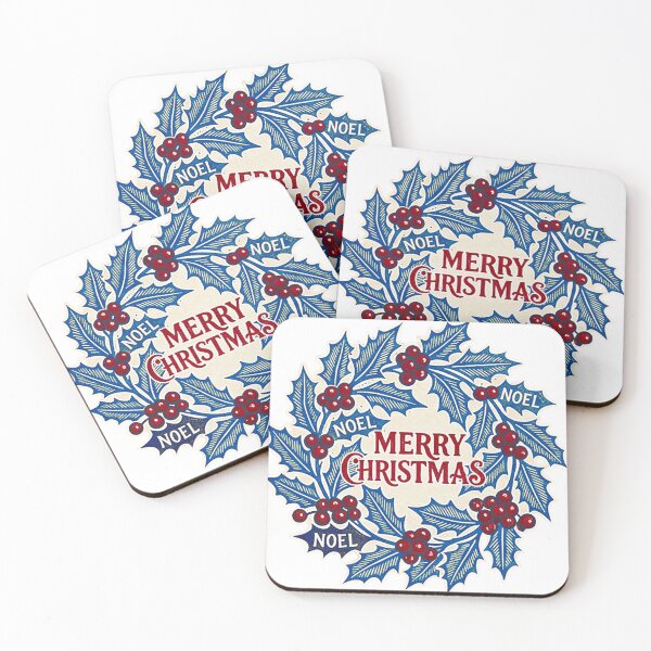 Item preview,  Merry Christmas Vintage blue white designed and sold by BessoChicca.