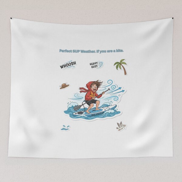 Item preview, Funny Wind Wrestler Extreme Weather Stand Up Paddleboard Sticker Pack designed and sold by SmartPuns.