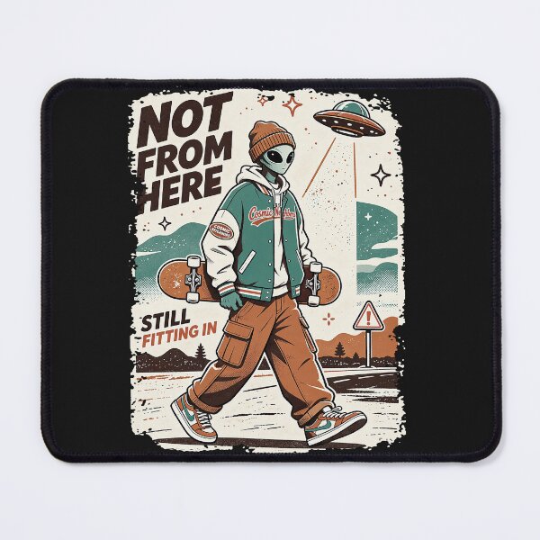 Item preview, Not From Here Still Fitting In Alien Skater designed and sold by NatalieJeans.