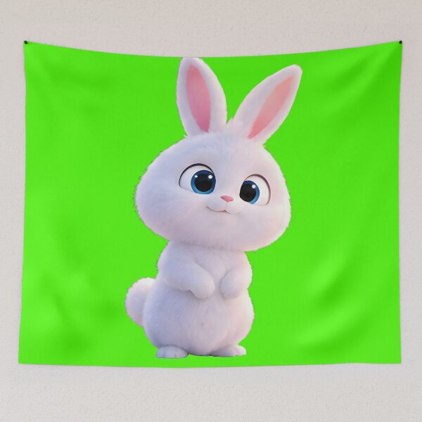Item preview, Cute White Bunny Sitting in Enchanted Garden designed and sold by Pawzenix.
