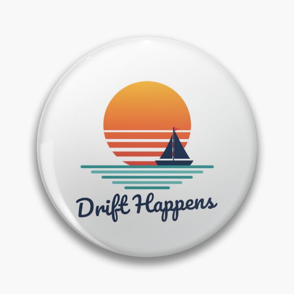 Item preview, Drift Happens Funny Retro Sunset Sailboat designed and sold by RudderlessArt.
