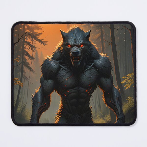 Item preview, Dark Werewolf in Forest Backlit by Setting Sun designed and sold by Fanta-sticky.