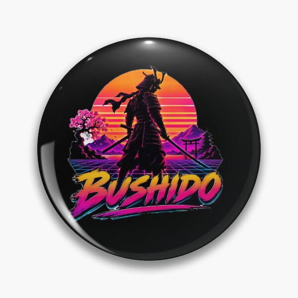 Item preview, Retro 80s Sunset Samurai Bushido Typography designed and sold by ValhallaHub.