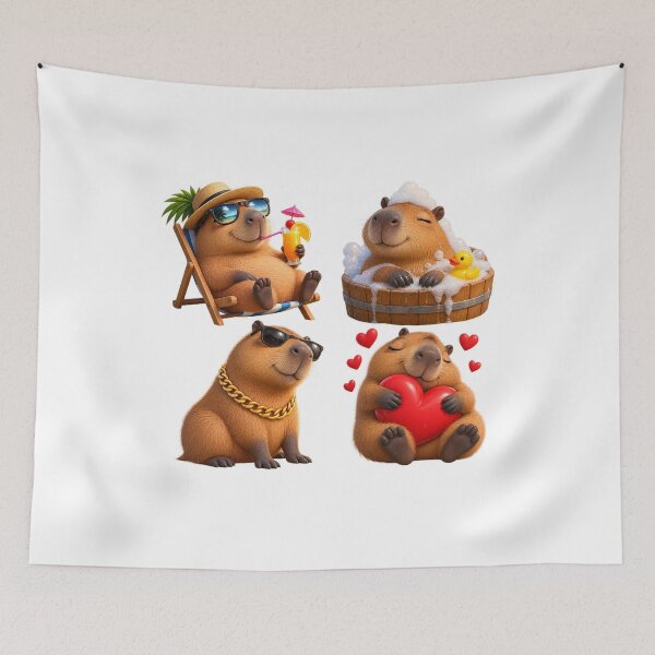 Item preview, Chibi Kawaii Capybara Cute Illustration designed and sold by Amazing Design Store.