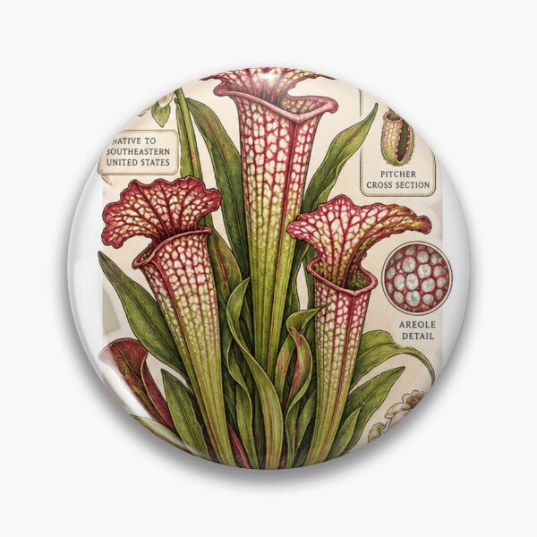 Item preview, Sarracenia Leucophylla White Top Pitcher Plant – Vintage Botanical Illustration designed and sold by nerdamus.