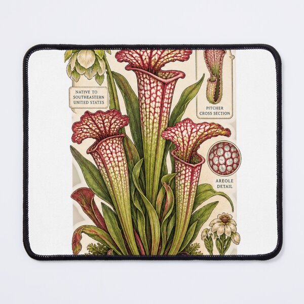 Item preview, Sarracenia Leucophylla White Top Pitcher Plant – Vintage Botanical Illustration designed and sold by nerdamus.