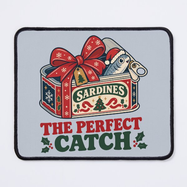 Item preview, The Perfect Catch Christmas Sardines – Funny Vintage Holiday Seafood Gift Design designed and sold by Skryp-art.