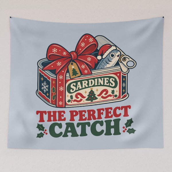 Item preview, The Perfect Catch Christmas Sardines – Funny Vintage Holiday Seafood Gift Design designed and sold by Skryp-art.