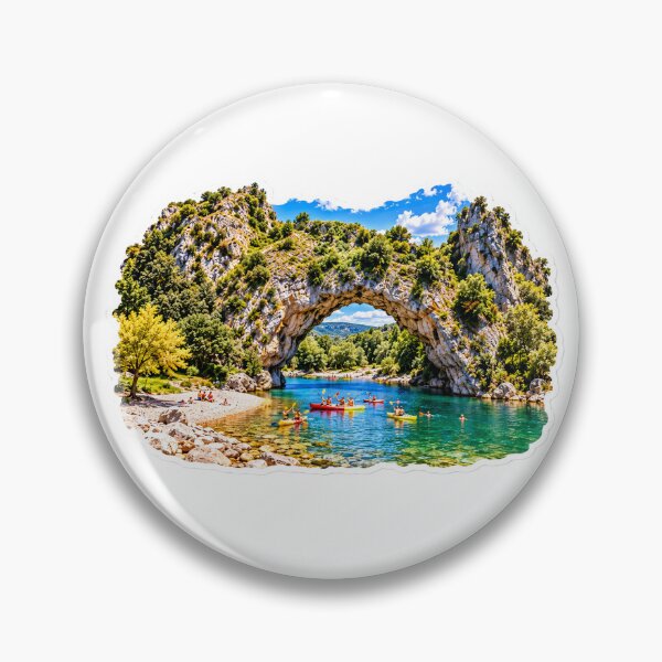 Item preview, Ardeche France Pont d'Arc Sticker – Turquoise River, French Nature Landscape, Summer Travel Aesthetic designed and sold by AstraDrip Studio.